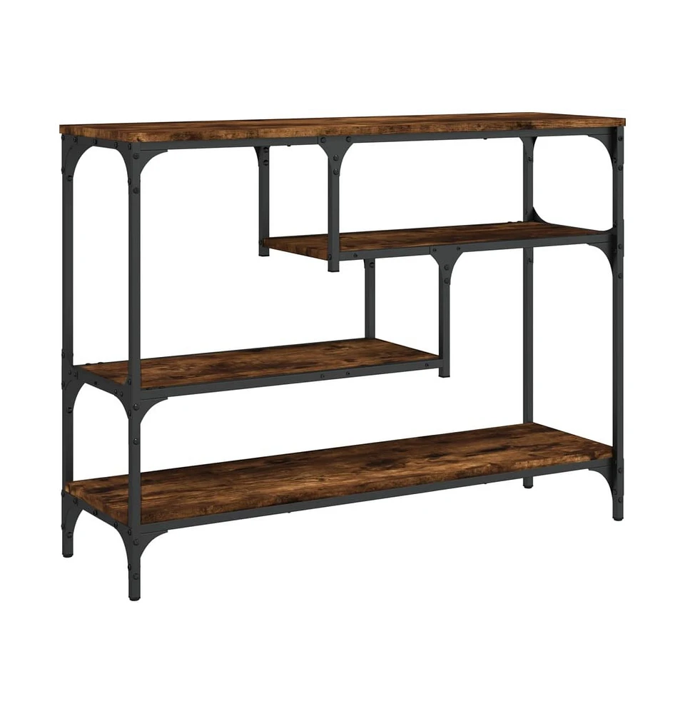 vidaXL Console Table Smoked Oak 39.4"x11.8"x29.5" Engineered Wood