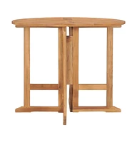 vidaXL Folding Patio Dining Table 35.4"x29.5" Solid Teak Wood