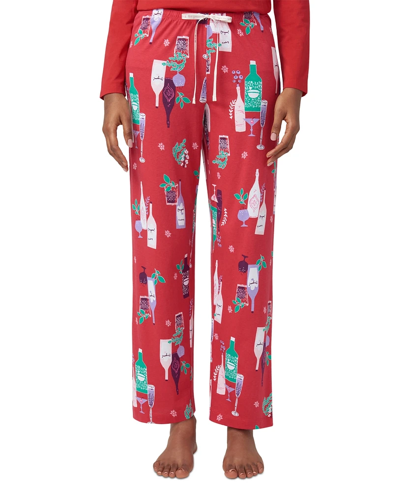 Hue Women's Winter Cocktails Mid-Rise Pajama Pants