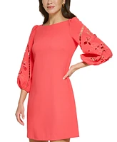 Vince Camuto Petite Eyelet-Sleeve Shift Dress