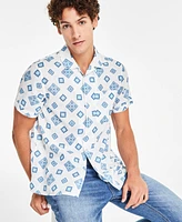 Sun + Stone Men's Leblanc Regular-Fit Geo-Print Button-Down Camp Shirt, Created for Macy's