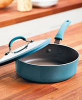 Rachael Ray Cook + Create Aluminum Nonstick Saute Pan with Lid, 3 Quart