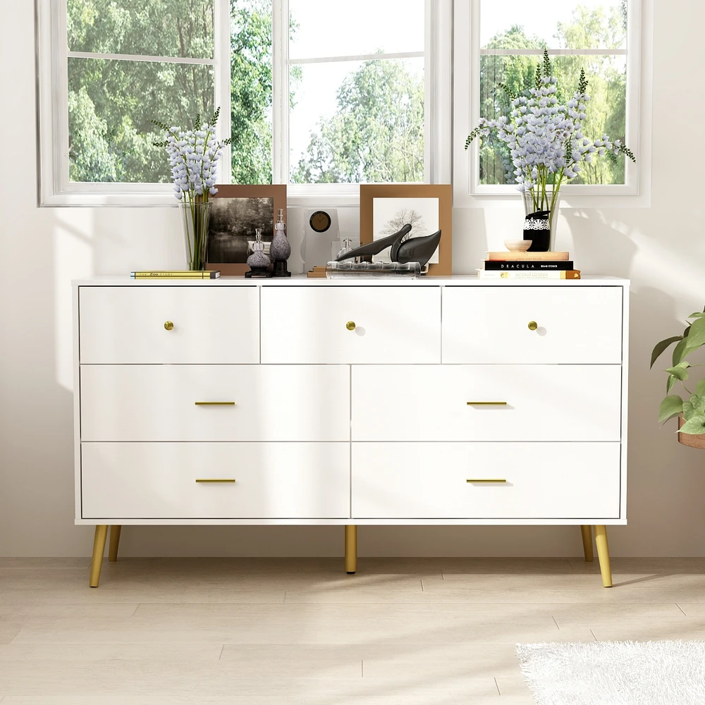 Homsee White Storage Cabinet with 7 Drawers