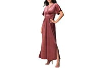 Kiyonna Women's Verona V-Neck Velvet Evening Gown with Pockets