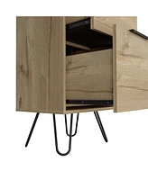 Begonia Light Dresser 35"H, 17"W, Superior Top,Three Drawers, Hairpin Legs