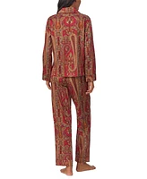 Lauren Ralph Women's Long-Sleeve Paisley Pajama Set