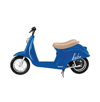 Razor Pocket Mod Miniature Euro 24V Electric Kids Ride On Retro Scooter, Blue