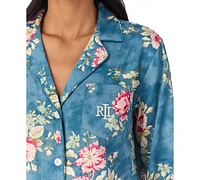 Lauren Ralph Petite Long-Sleeve Floral Pajama Set