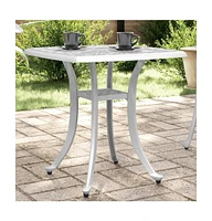 vidaXL Patio Table White 20.9"x20.9"x20.9" Cast Aluminum