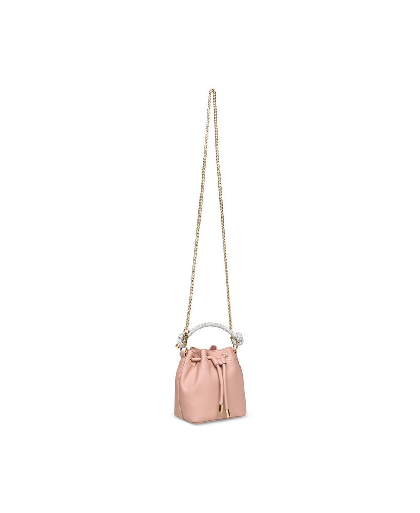 Anne Klein Crystalized Top Handle Mini Bucket Handbag
