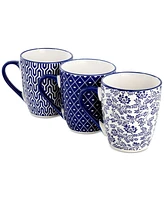 Elama Stoneware Assorted Mugs, Set of 6