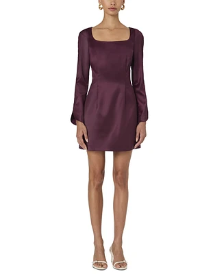 French Connection Women's Structured Satin Long-Sleeve Dress