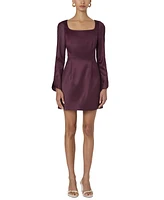 French Connection Women's Structured Satin Long-Sleeve Dress