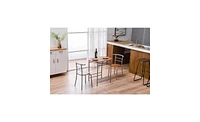 Slickblue Brown Wood Grain Pvc Breakfast Table Stylish and Durable Dining Solution for Small Spacesc