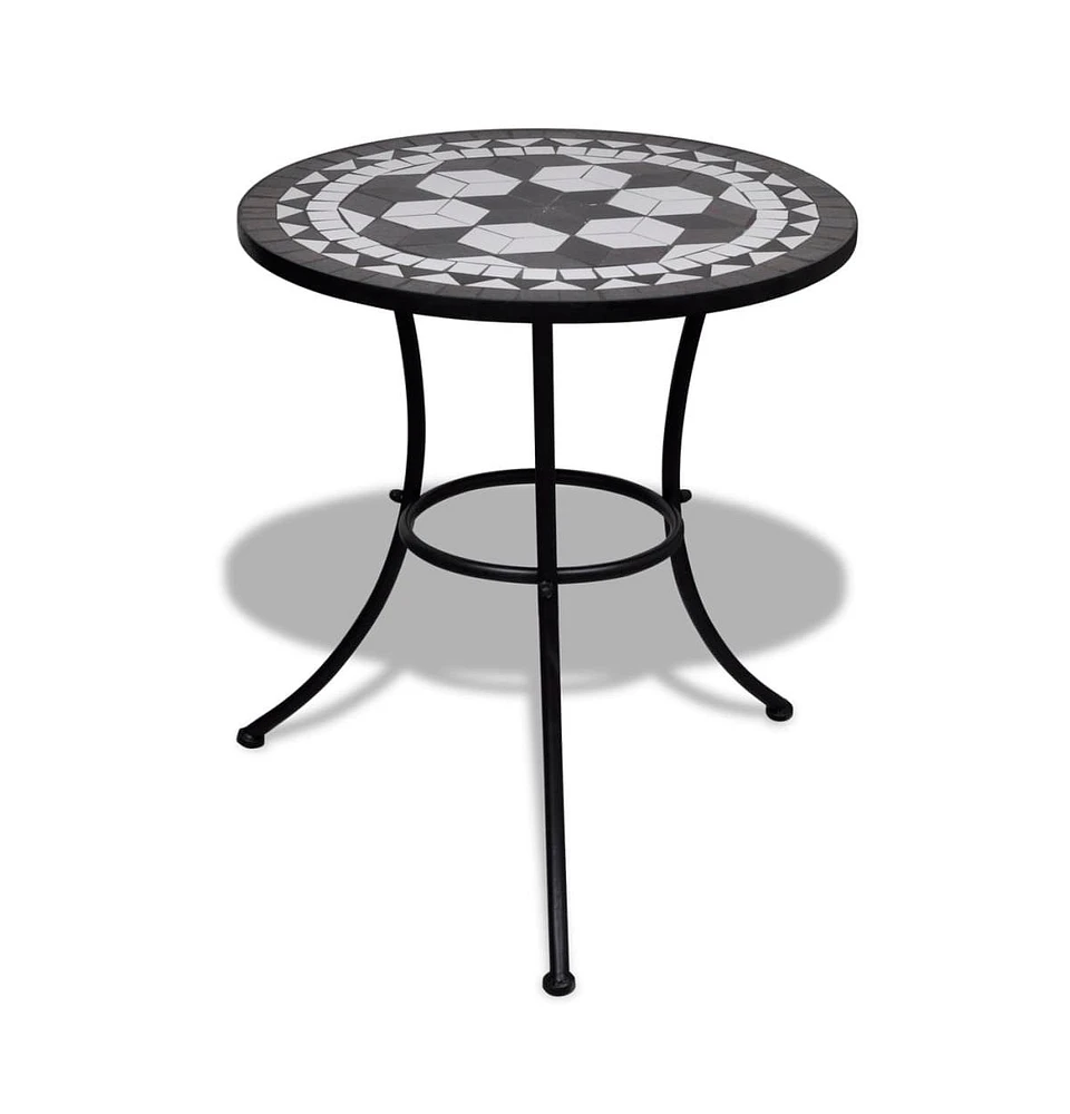 vidaXL Bistro Table and White 23.6" Mosaic