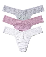 Hanky Panky Women's Holiday 3 Pack Supima Cotton Low Rise Thong Underwear