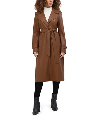 Kenneth Cole Women's Faux Leather Trench Coat