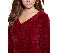 Guess Women's Talia Chenille V-Neck Tunic Sweater