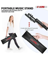 5 Core Sheet Music Stand 2 in 1 Dual Use Professional Portable Adjustable 28-67 Inch Folding Music Note Holder Tripod Stands Black Musfld 4SBLK Wlgt