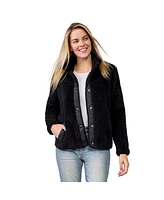 Free Country Women's Sherpa Butter Pile Button Front Jacket