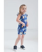 Bluey Little Girls Bingo Polly Puppy French Terry Sleeveless Romper to