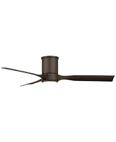 Casa Vieja 56" Keel Modern Indoor Outdoor Ceiling Fan 3 Blade Led Light Remote Control Emperial Bronze Finish Blades Bedroom Patio Living Room Hugger