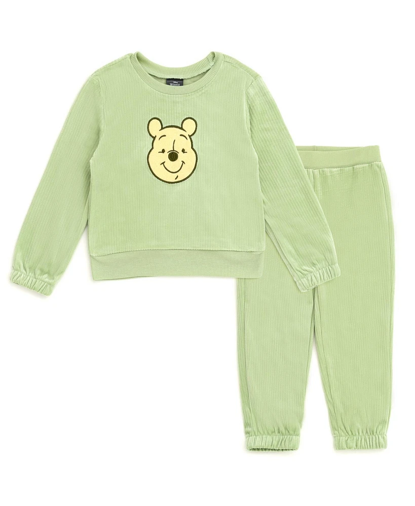 Disney Toddler Boys Lilo & Stitch Winnie the Pooh Minnie Mouse Mickey Velour Sweatshirt Jogger Pants to