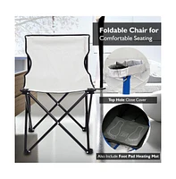 SereneLife Compact & Portable Infrared Sauna With Foldable Chair