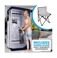 SereneLife Portable Steam Home Sauna With Foldable Chair and 4L Steamer