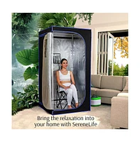 SereneLife Portable Steam Home Sauna With Foldable Chair and 4L Steamer