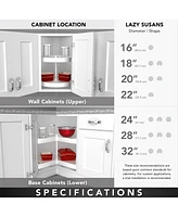 Rev-a-Shelf 24'' Lazy Susan Kidney Polymer 2-Shelf, White, 3472-24-11-52