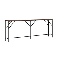 vidaXL Console Table Brown Oak 78.7"x11.4"x29.5" Engineered Wood