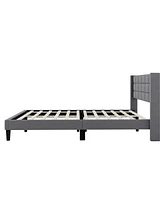 Slickblue Queen Size Upholstered Platform Bed with Support Legs