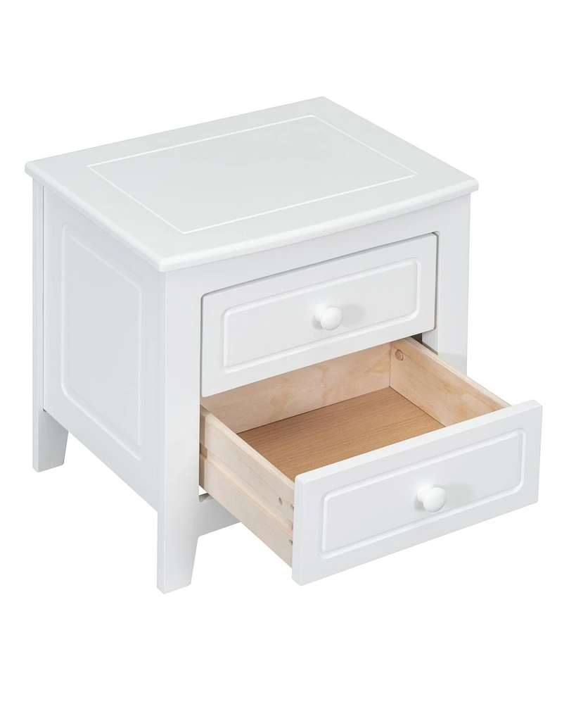 Slickblue 2-Drawer Nightstand for Bedroom Storage and Organization
