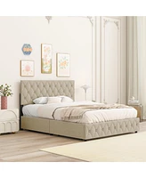 Slickblue Queen Size Upholstered Platform Bed Frame – Stylish and Durable Design