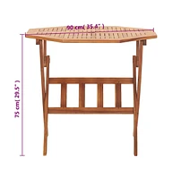 vidaXL Folding Patio Table 35.4"x29.5" Solid Wood Acacia