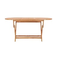 vidaXL Folding Patio Table 62.9"x31.4"x29.5" Solid Teak Wood