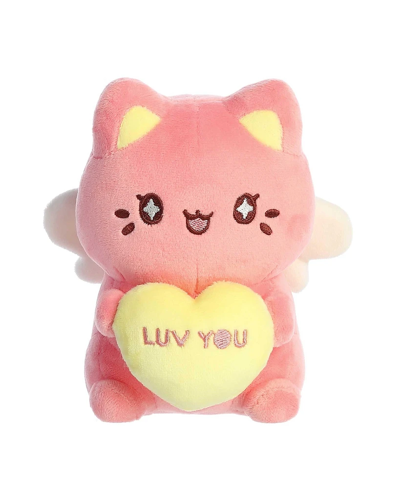 Aurora Small Candy Heart Meowchi Tasty Peach Enchanting Plush Toy Dark Pink 7"