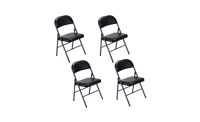 Slickblue 4pcs Elegant Foldable Iron & Pvc Chairs for Convention Exhibition