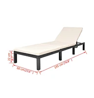 vidaXL Sun Lounger with Cushion Poly Rattan