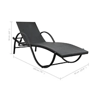 vidaXL Sun Lounger with Cushion & Table Poly Rattan