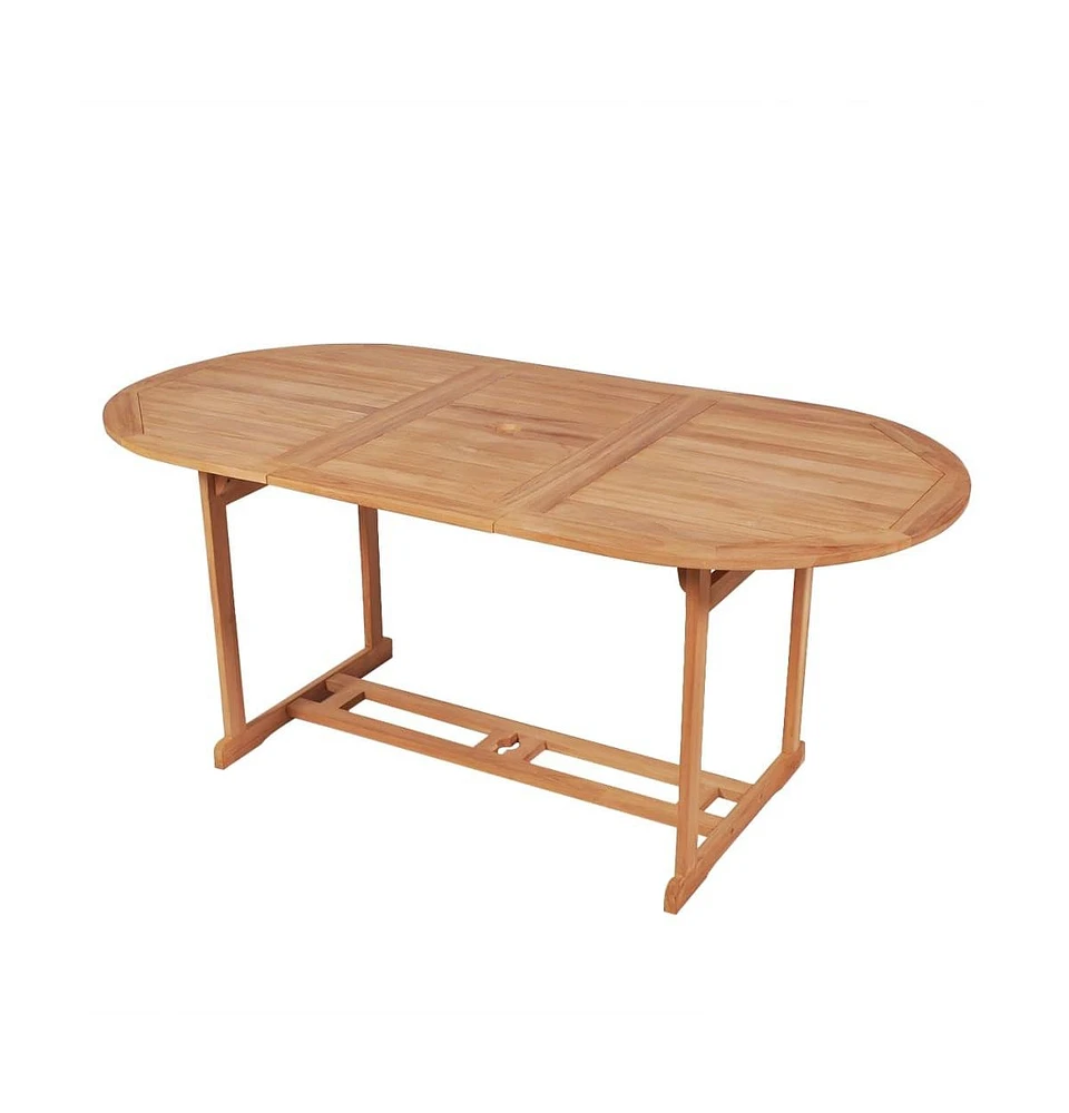 vidaXL Patio Table 70.8"x35.4"x29.5" Solid Teak Wood