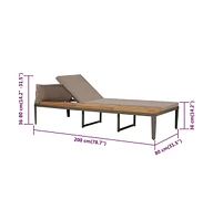 vidaXL Sun Lounger with Cushions Solid Acacia Wood Brown