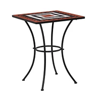 vidaXL Mosaic Bistro Table Terracotta and White 23.6" Ceramic