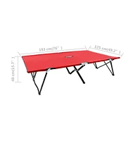 vidaXL Two Person Folding Sun Lounger Red Steel