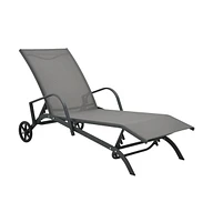 vidaXL Sun Loungers 2 pcs with Table Textilene and Steel