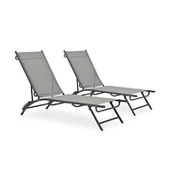 vidaXL Sun Loungers 2 pcs Textilene and Steel