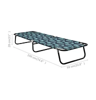 vidaXL Folding Sun Lounger Steel Leaf Pattern