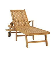 vidaXL Sun Lounger Solid Teak Wood