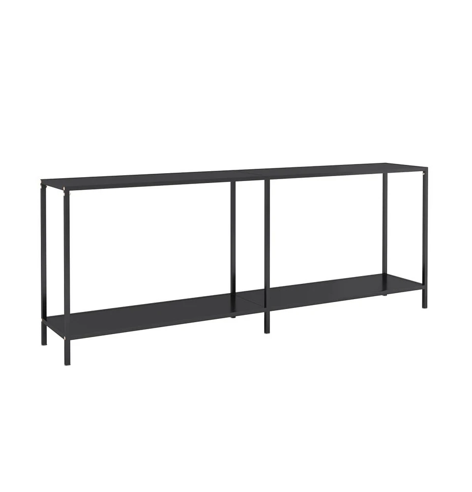 vidaXL Console Table Black 78.7"x13.8"x29.7" Tempered Glass